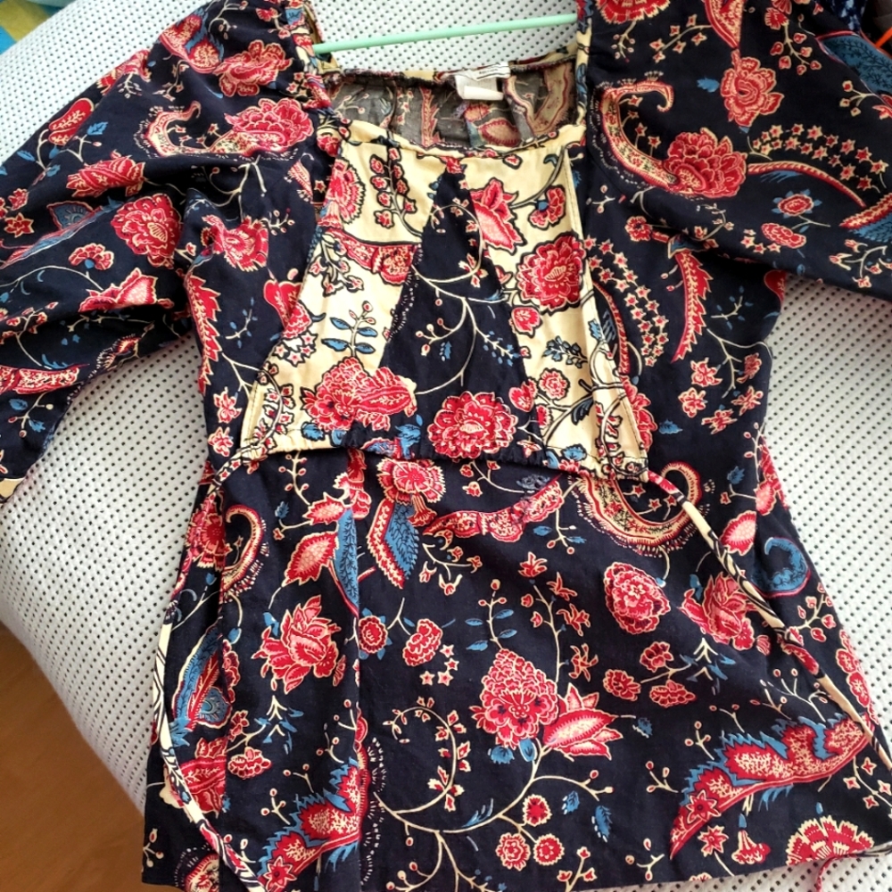 1970s Cotton Paisley Top